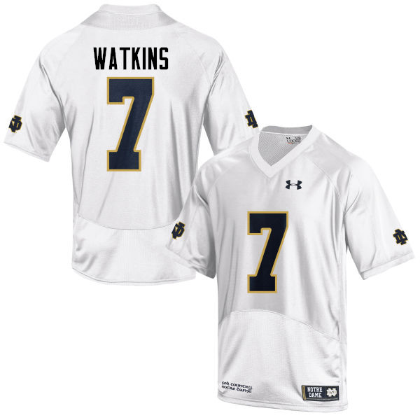 Men #7 Nick Watkins Notre Dame Fighting Irish College Football Jerseys-White